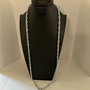 Sarah Coventry silver tone braided chain necklace lightweight